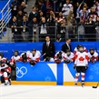 GANGNEUNG, SOUTH KOREA - FEBRUARY 22: Team Canada looking on following a 3-2 overtime loss to Team USA during gold medal round action at the PyeongChang 2018 Olympic Winter Games. (Photo by Matt Zambonin/HHOF-IIHF Images)

